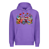 Purple christmas stitch coffee cups Premium Hoodie - AdoDesignShop