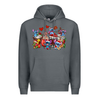 Rock christmas stitch coffee cups Premium Hoodie - AdoDesignShop