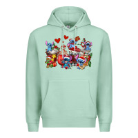 Seafoam christmas stitch coffee cups Premium Hoodie - AdoDesignShop