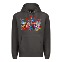 Smoke christmas stitch coffee cups Premium Hoodie - AdoDesignShop