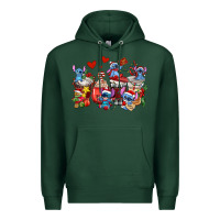 Sports Green christmas stitch coffee cups Premium Hoodie - AdoDesignShop