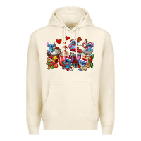 Tofu christmas stitch coffee cups Premium Hoodie - AdoDesignShop
