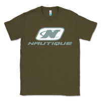 Army Green Nautique Boats Classic Tee - linhVisuals
