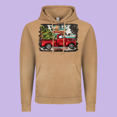 Christmas Truck Vintage Hoodie Designed By Barkaloodesign