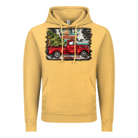 Vintage Mustard christmas truck Vintage Hoodie - BarkalooDesign