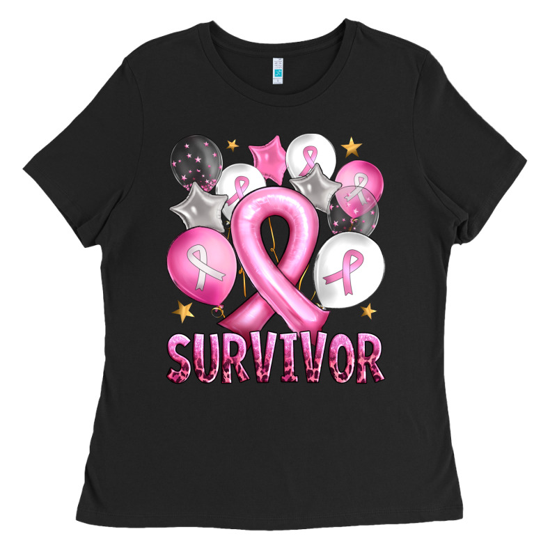 Balloons Cancer Ribbon Survivor Ladies Tee by Artiststas | Teevron