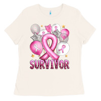 Bone Balloons cancer ribbon survivor Ladies Tee - Artiststas