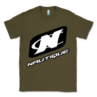 Army Green Nautique Boats Classic Tee - linhVisuals