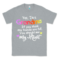 Heather Grey grandma t  shirt yes i'm grandma if you think my hands are full t  shi Classic Tee - linhVisuals