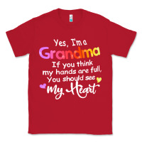 Red grandma t  shirt yes i'm grandma if you think my hands are full t  shi Classic Tee - linhVisuals