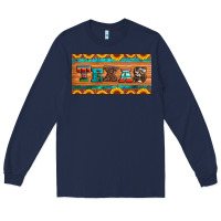 Navy texas sunflowers license plate Long Sleeve Tee - Artiststas