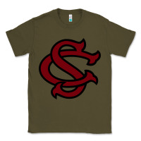 Army Green usc baseball Classic Tee - linhVisuals
