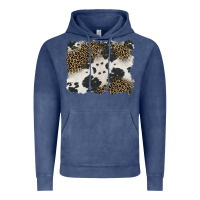 Vintage Denim black and white cowhide background Vintage Hoodie - BarkalooDesign