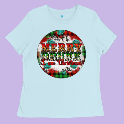 Merry Drunk I'am Christmas Ladies Tee Designed By Artiststas
