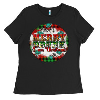 Black Merry Drunk I'am Christmas Ladies Tee - Artiststas