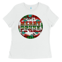White Merry Drunk I'am Christmas Ladies Tee - Artiststas