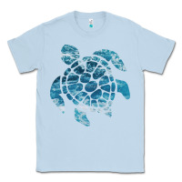 Dusty Blue ocean sea turtle Classic Tee - linhVisuals