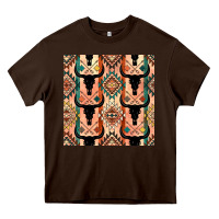 Chocolate Brown native american aztec seamless pattern 4 Heavy Core Tee - BundleAndBundleShop