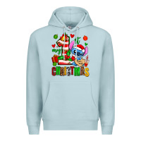 Blue Mist my first christmas stitch Premium Hoodie - AdoDesignShop