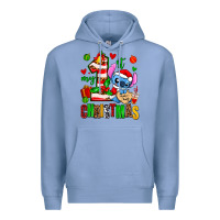 Colony Blue my first christmas stitch Premium Hoodie - AdoDesignShop