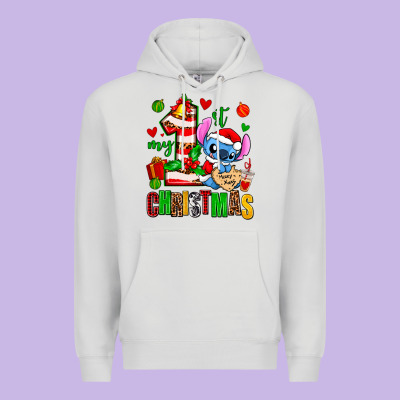 My First Christmas Stitch Premium Hoodie Designed By Adodesignshop