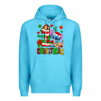 Ocean Blue my first christmas stitch Premium Hoodie - AdoDesignShop