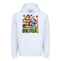 White my first christmas stitch Premium Hoodie - AdoDesignShop