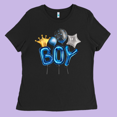 Birthday Boy Balloon Ladies Tee Designed By Artiststas