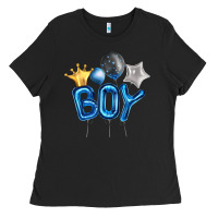 Black Birthday Boy Balloon Ladies Tee - Artiststas