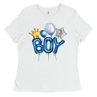 White Birthday Boy Balloon Ladies Tee - Artiststas