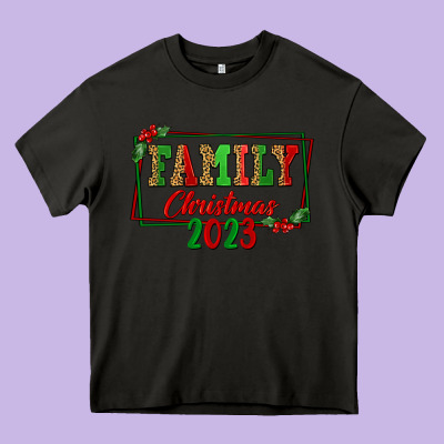 Family Christmas 2023 Heavy Core Tee Designed By Fadigitalartstudio
