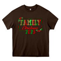 Chocolate Brown Family Christmas 2023 Heavy Core Tee - FaDigitalArtStudio