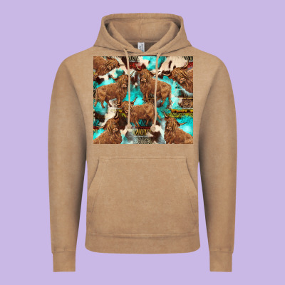 Astec Cowhide Highlands Cow Vintage Hoodie Designed By Barkaloodesign