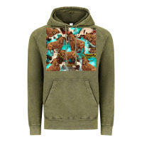 Vintage Olive astec cowhide highlands cow Vintage Hoodie - BarkalooDesign