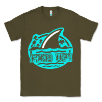 Army Green fins up ocean Classic Tee - linhVisuals