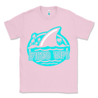 Bubblegum Pink fins up ocean Classic Tee - linhVisuals