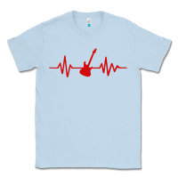 Dusty Blue heartbeat electric guitar Classic Tee - linhVisuals