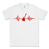 White heartbeat electric guitar Classic Tee - linhVisuals