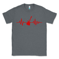 Charcoal Heather heartbeat electric guitar Classic Tee - linhVisuals