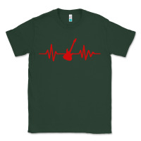 Sports Green heartbeat electric guitar Classic Tee - linhVisuals