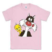 Bubblegum Pink tweety and sylvester Classic Tee - linhVisuals