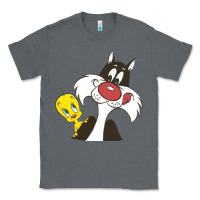 Charcoal Heather tweety and sylvester Classic Tee - linhVisuals
