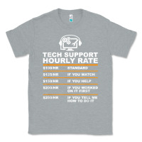 Heather Grey tech support hourly rate t shirt Classic Tee - linhVisuals