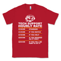 Red tech support hourly rate t shirt Classic Tee - linhVisuals