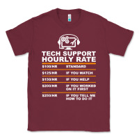 Burgundy tech support hourly rate t shirt Classic Tee - linhVisuals