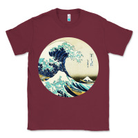 Burgundy great wave Classic Tee - linhVisuals