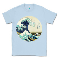 Dusty Blue great wave Classic Tee - linhVisuals