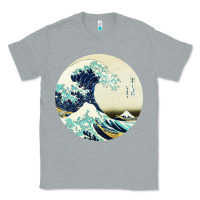 Heather Grey great wave Classic Tee - linhVisuals