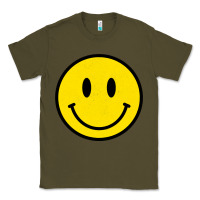Army Green vintage retro happy smiley face 80's 90's aesthetic sweatshirt Classic Tee - linhVisuals