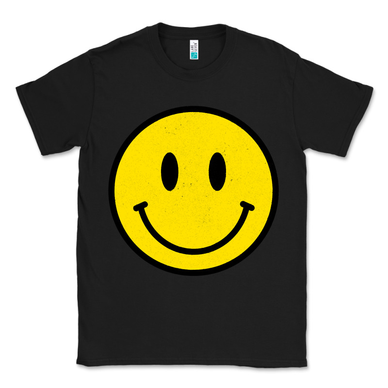 Vintage Retro Happy Smiley Face 80's 90's Aesthetic Sweatshirt Classic Tee by linhVisuals | Teevron